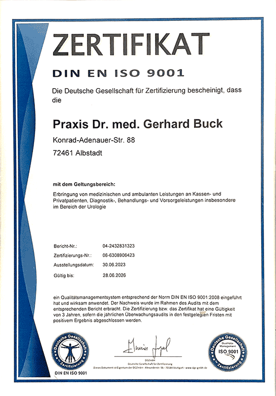 Zertifikat Din EN Iso 9001